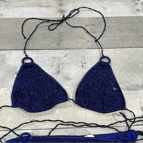 OSÉREE Lumière Microkini Ring Two-Piece Swimsuit - Blue - Size - Large (B398) - Picture 7 of 12